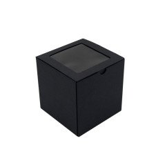 Black Cube Gift Box with PVC Window