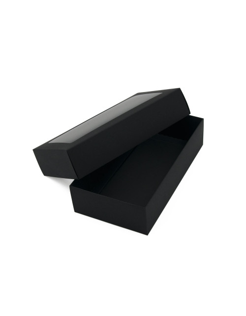 Musta värvi kaheosaline kinkekarp makroonide jaoks