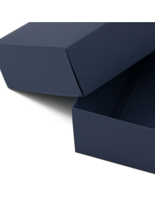 Tamsiai mėlyna dviejų dalių kartono dėžutė kvietimams