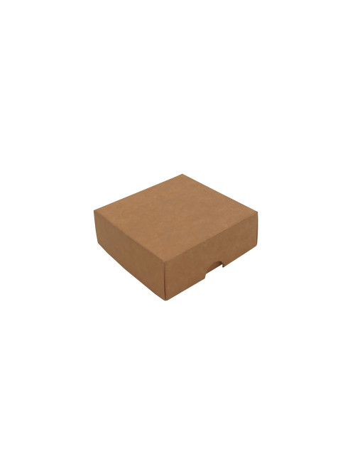 Dviejų dalių maža kvadratinė rudo kartono dovanų dėžutė