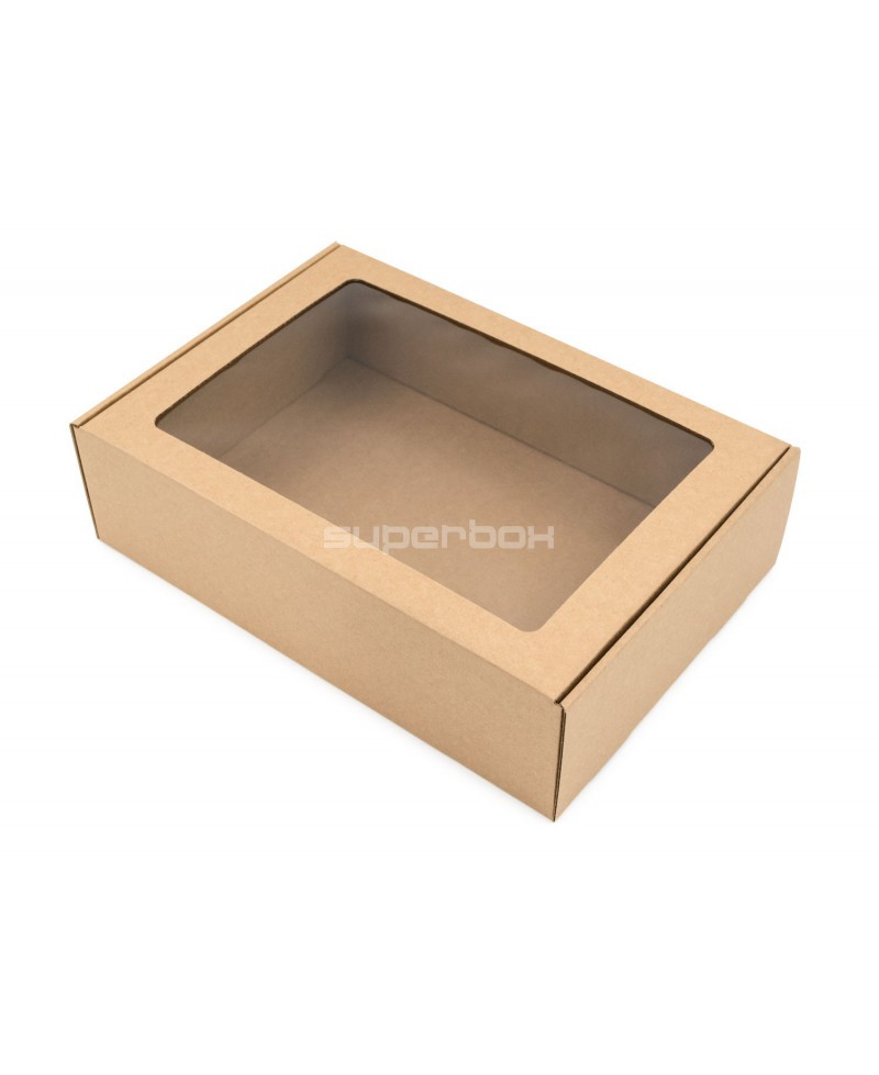 Ruda A4 formato dėžutė su PVC langeliu