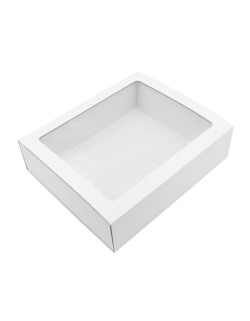 White Large Fancy Sleeve Gift Box from Corrugated Board with Window