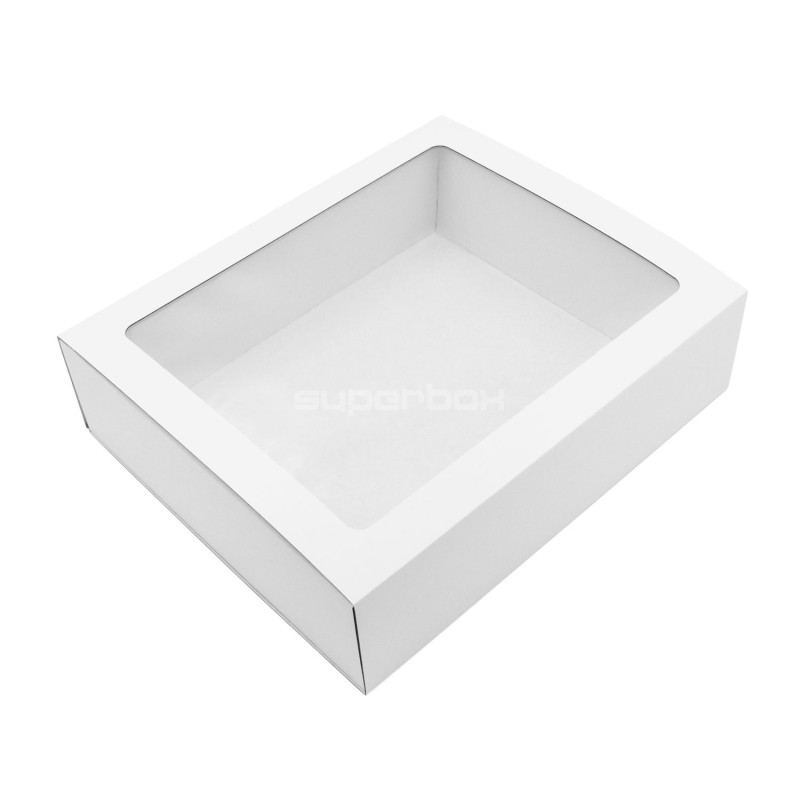 White Large Sleeve Gift Box from Corrugated Board with Window