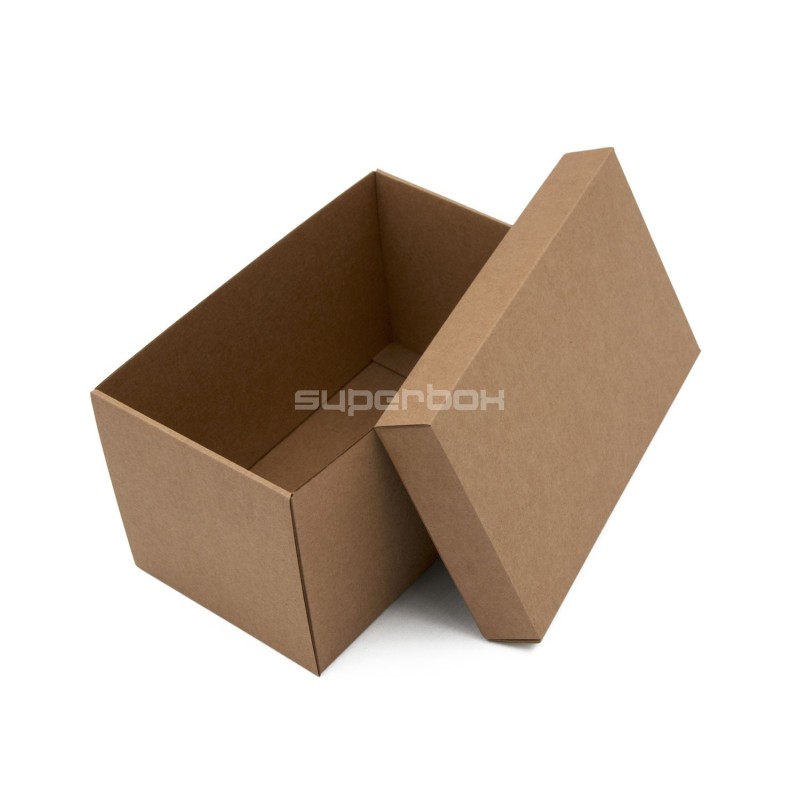 Brown Deep Cardboard Box with Lid for Packing Nuts