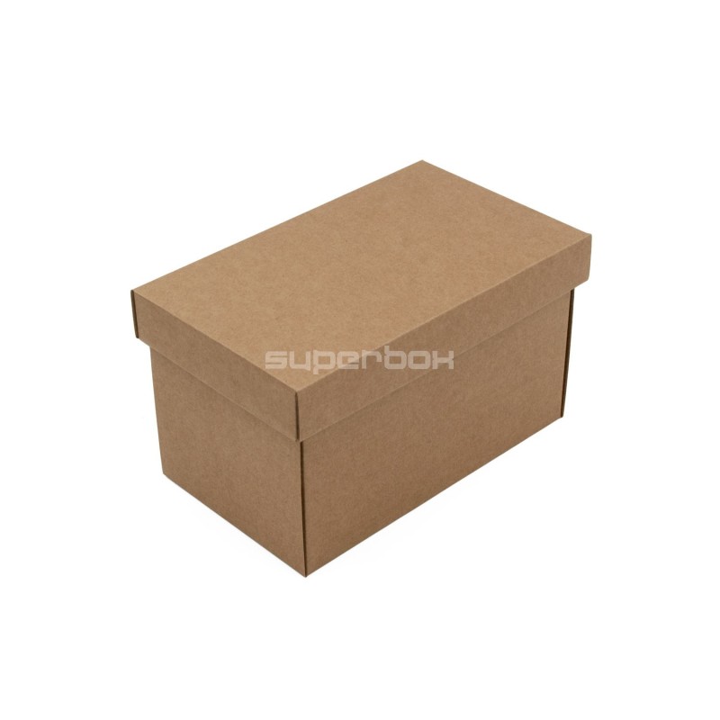 Brown Deep Cardboard Box with Lid for Packing Nuts