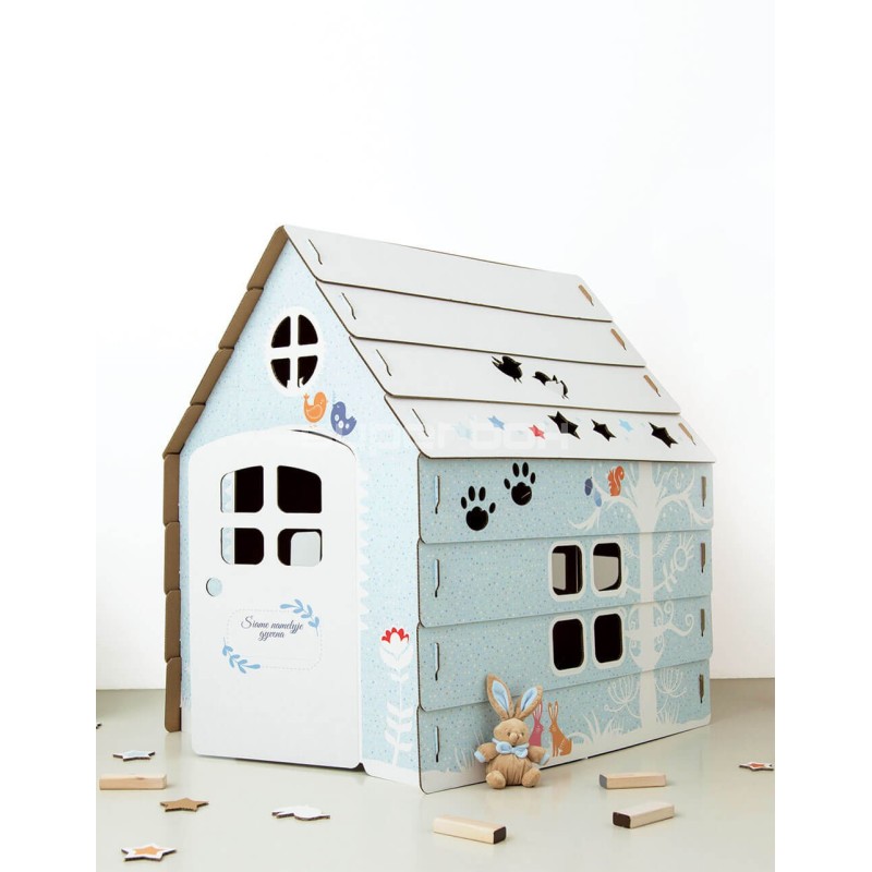 Cardboard Large Pastel Playhouse for Children RABBITS