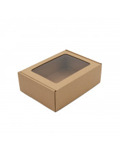 Ruda A5 formato ekologiška dovanų dėžutė su langeliu