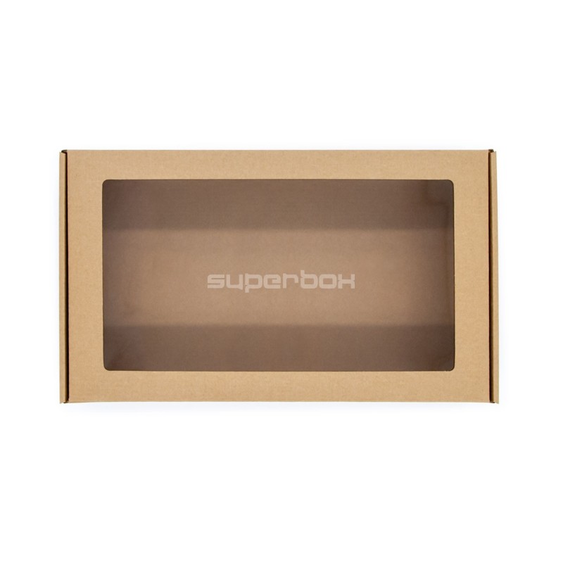 Extended Brown Gift Box with Clear Window