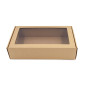 Extended Brown Gift Box with Clear Window