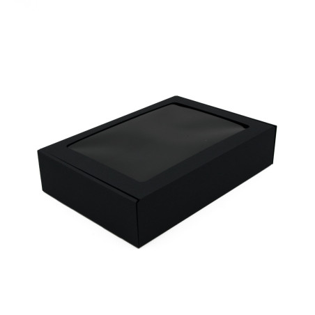 Black Easy to Assemble Box with PVC Window, Height of 7 cm