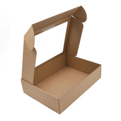 Brown Quick Closing Very Large Gift Box with Window for Eco Products