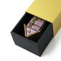 Two-piece small box for souvenirs with a gold sleeve