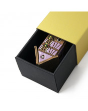 Two-piece small box for souvenirs with a gold sleeve