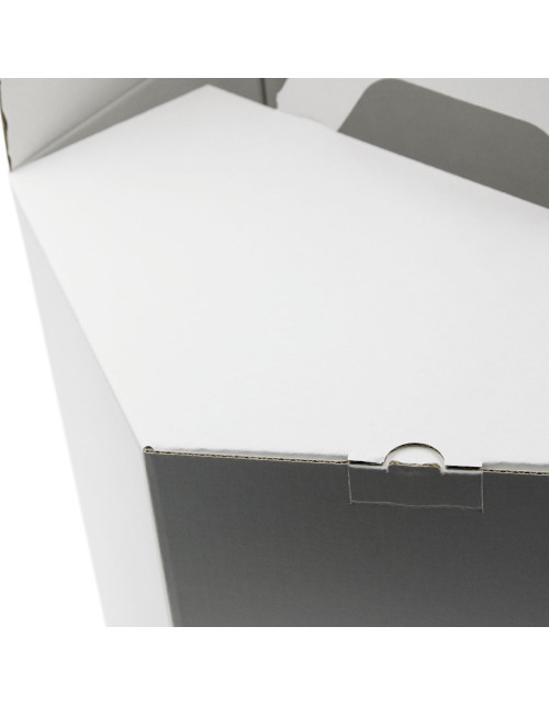 Balta šakočių dovanų dėžė su rankena, 50 cm aukščio