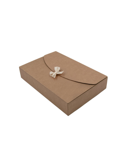 Brown Large Box with Ribbon Closure