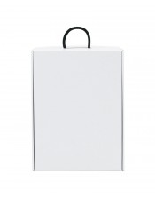 Baltas vertikalus lagaminas su rankena dovanoms