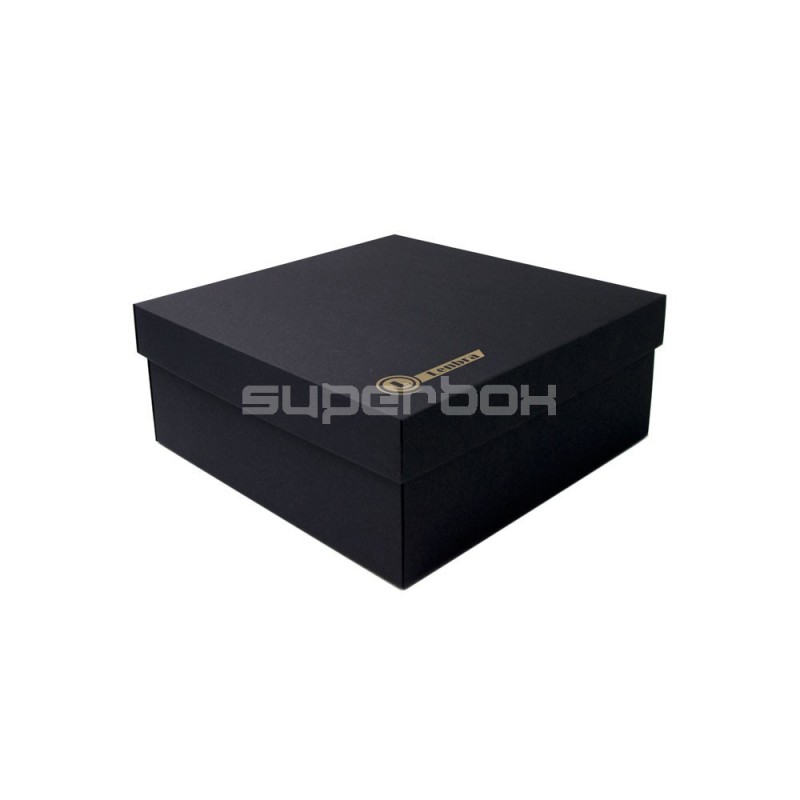 Large Black Square Gift Box, 14 cm Height