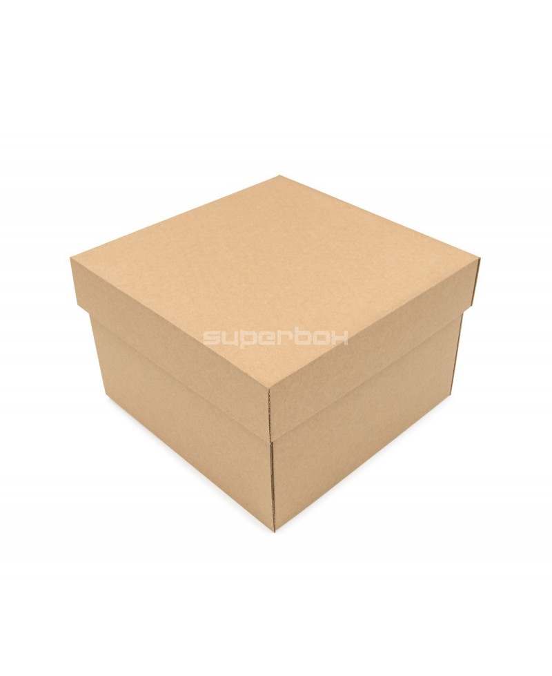 Коричневая квадратная подарочная коробка среднего размера