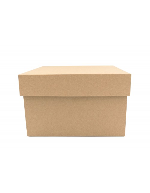 Kvadratinė ruda gili vidutinio dydžio dviejų dalių dėžutė