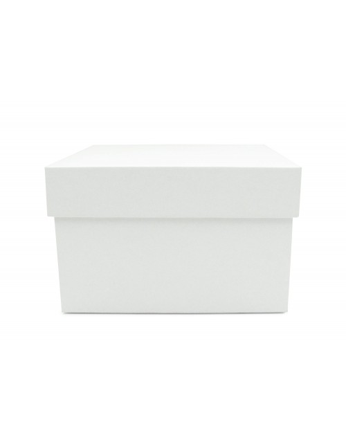 Kvadratinė balta gili vidutinio dydžio dviejų dalių dėžutė
