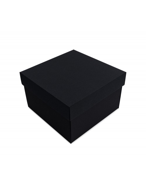 Musta värvi neljakandiline keskmise suurusega kinkekarp