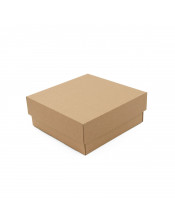 Ruda kvadratinė dėžutė 8 cm aukščio su dangteliu
