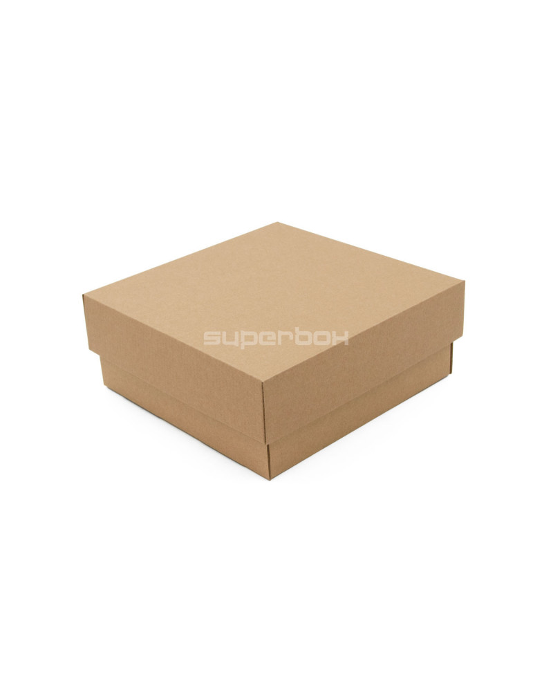 Ruda kvadratinė dėžutė 8 cm aukščio su dangteliu