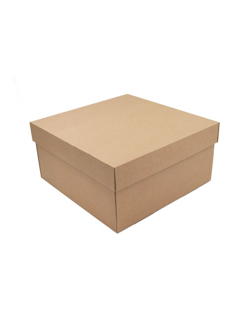 Ruda didelė kvadratinė dėžutė 15 cm aukščio su dangteliu