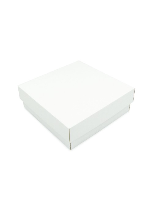 Vidēja izmēra dāvanu kastīte ar baltu kvadrātu