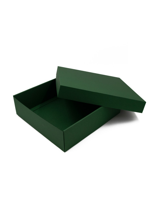 Didelė žalios spalvos kvadratinė dovanų dėžė, 10 cm aukščio