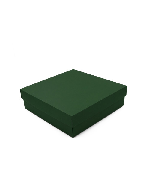 Didelė žalios spalvos kvadratinė dovanų dėžė, 10 cm aukščio