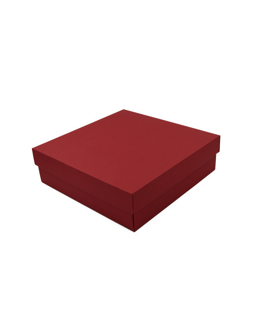 Didelė raudonos spalvos kvadratinė dovanų dėžė, 10 cm aukščio
