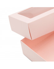 Light Pink Two Piece Cardboard Gift Box with Window