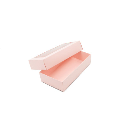 Light Pink Two Piece Cardboard Gift Box with Window