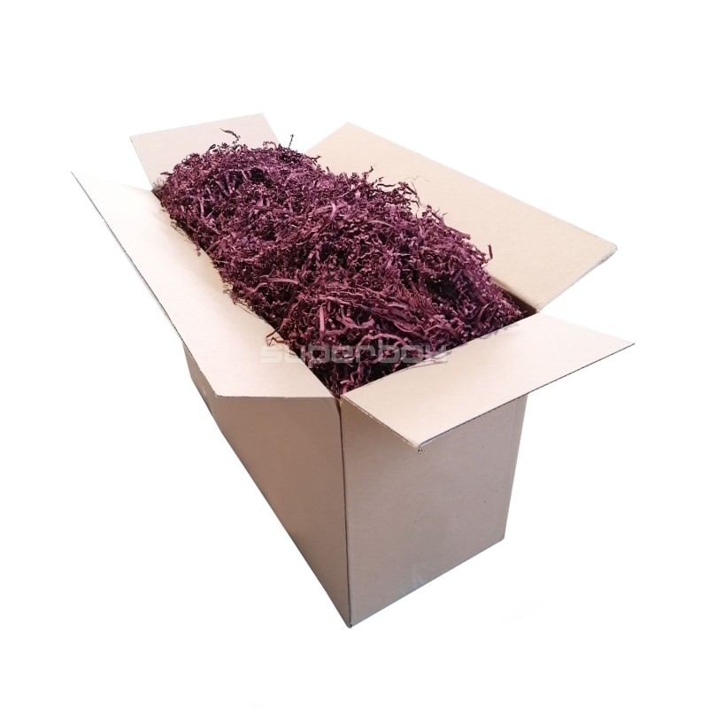 Rigid Maroon Shredded Paper - 2 mm, 1 kg