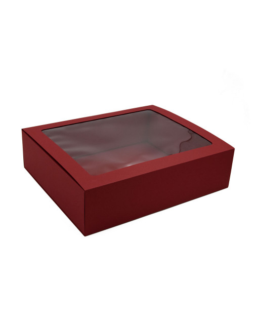 Sarkana luksusa Matchbox stila dāvanu kaste ar logu