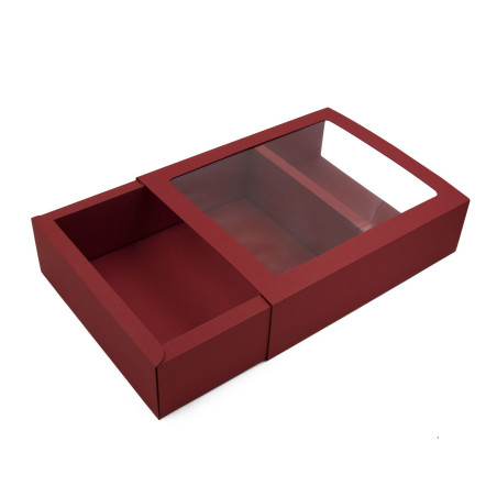 Red Luxury Matchbox Style Gift Box with Window