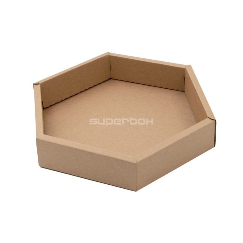 Brown Luxury Hexagon Shape Gift Box with Insert and Window