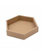Ruda šešiakampė dovanų dėžutė su 6 skyreliais ir langeliu