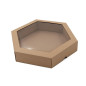 Brown Luxury Hexagon Shape Gift Box with Insert and Window