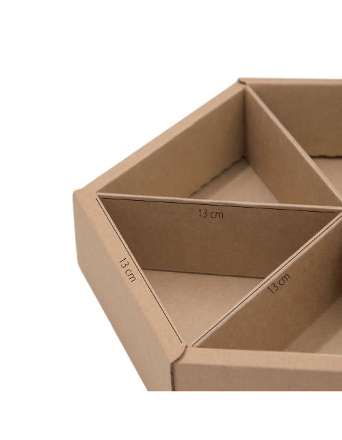 Brūna luksusa sešstūra formas dāvanu kastīte ar ieliktni un logu