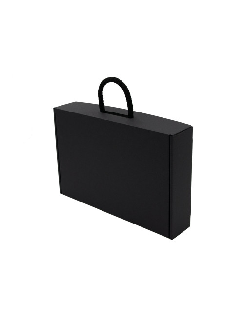 Black Gift Box - Suitcase with Textile Handle