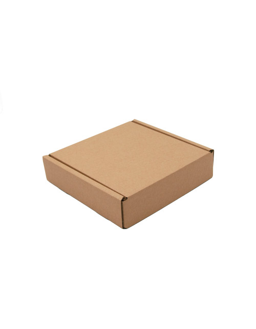 Ruda plokščia kvadratinė siuntimo dėžutė 5 cm gylio