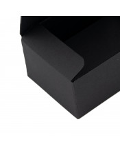 Pailga juoda nedidelė dėžutė su dangteliu ir suneriamu dugneliu