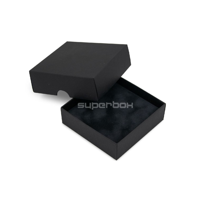 2-PC Small Square Gift Box from Black Cardboard