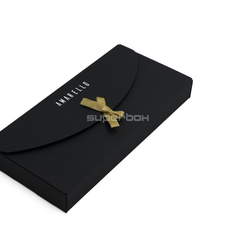 Black Ribbon Closure Envelope for Packing Greeting Card and Money