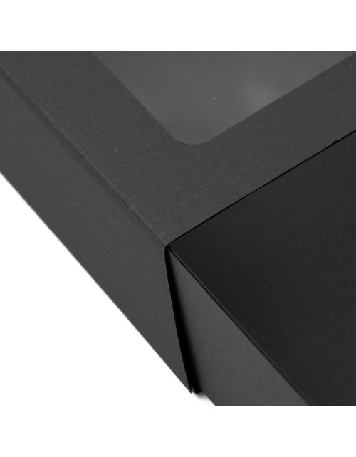 Black Universal Size Sleeve Pull-out Gift Box with Window