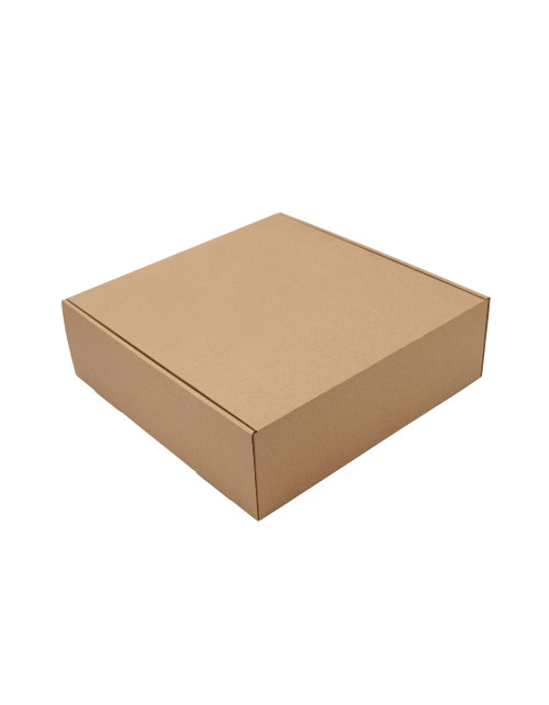 Ruda kvadratinė siuntimo dėžė, 9 cm aukščio
