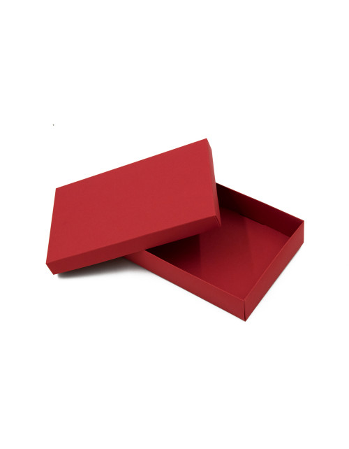 Raudonos spalvos dviejų dalių kartono dėžutė šokoladui