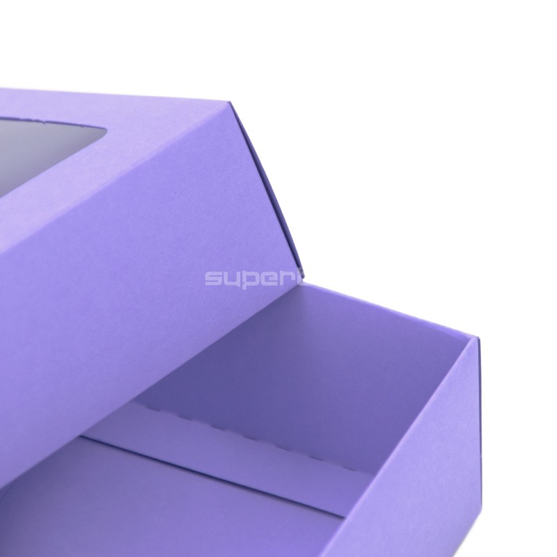 Lilac Two Piece Cardboard Gift Box with Window